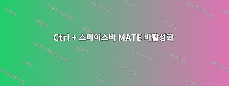 Ctrl + 스페이스바 MATE 비활성화