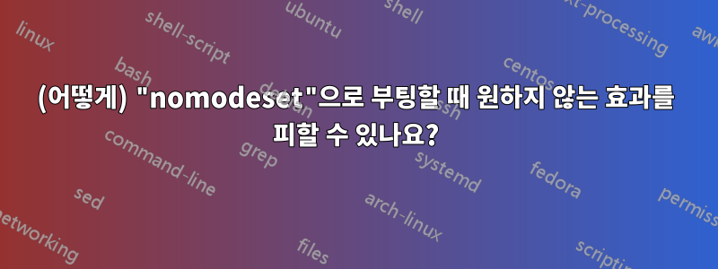 (어떻게) "nomodeset"으로 부팅할 때 원하지 않는 효과를 피할 수 있나요?