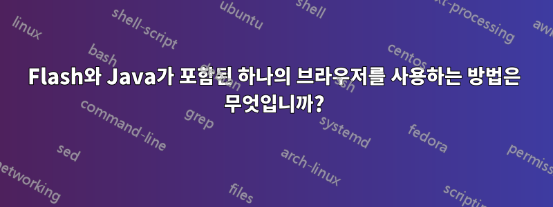 Flash와 Java가 포함된 하나의 브라우저를 사용하는 방법은 무엇입니까?