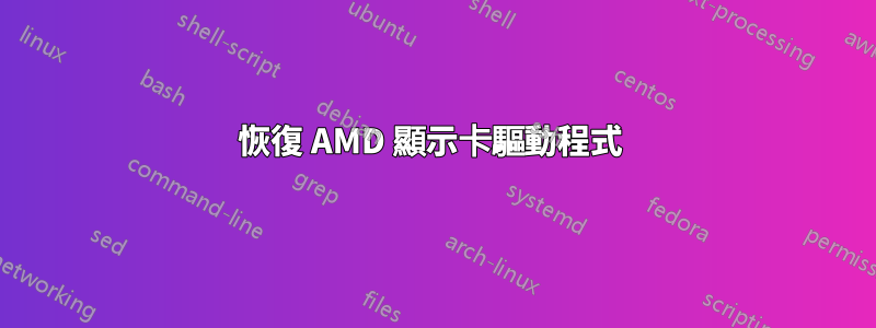 恢復 AMD 顯示卡驅動程式 