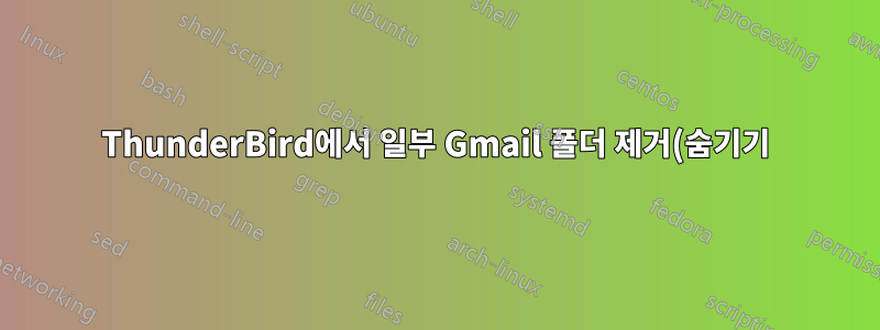 ThunderBird에서 일부 Gmail 폴더 제거(숨기기)