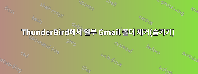 ThunderBird에서 일부 Gmail 폴더 제거(숨기기)