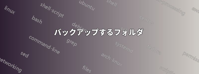 バックアップするフォルダ