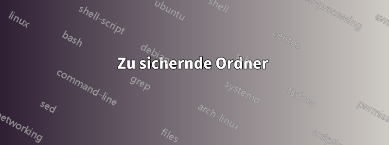 Zu sichernde Ordner