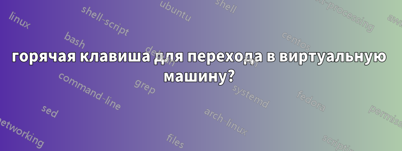 горячая клавиша для перехода в виртуальную машину?