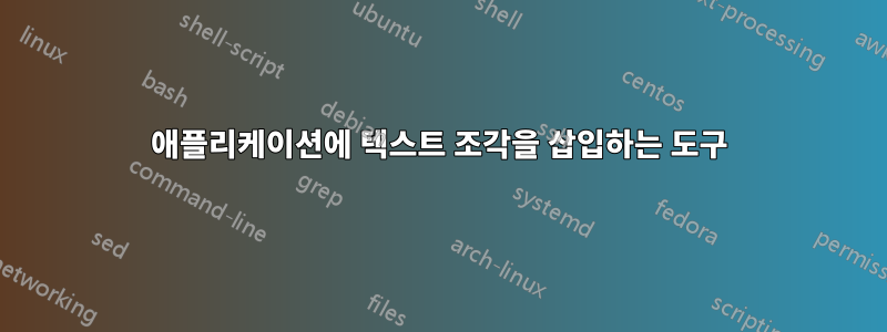 애플리케이션에 텍스트 조각을 삽입하는 도구