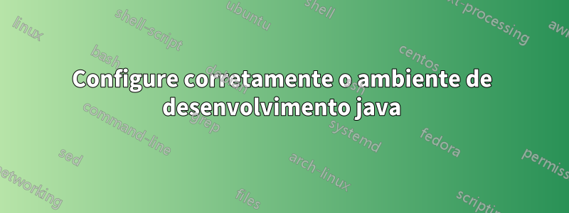 Configure corretamente o ambiente de desenvolvimento java