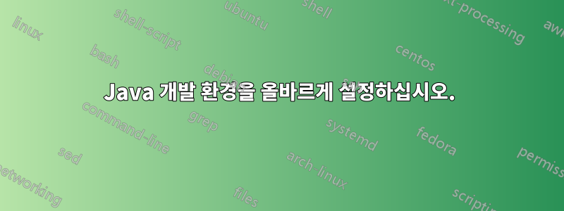 Java 개발 환경을 올바르게 설정하십시오.