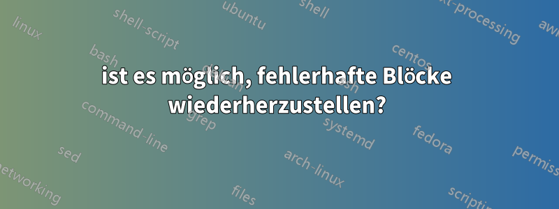 ist es möglich, fehlerhafte Blöcke wiederherzustellen?