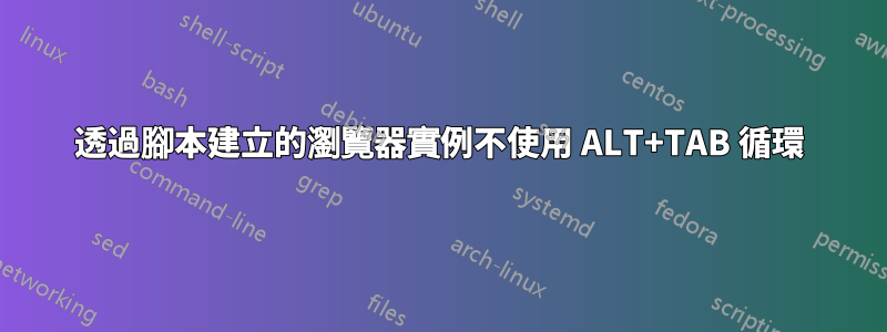 透過腳本建立的瀏覽器實例不使用 ALT+TAB 循環