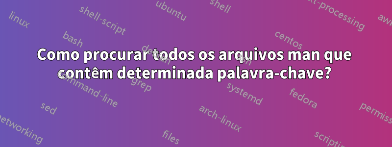 Como procurar todos os arquivos man que contêm determinada palavra-chave?