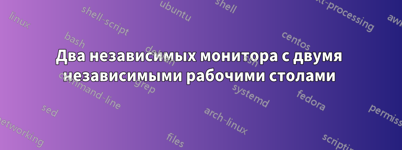 Два независимых монитора с двумя независимыми рабочими столами