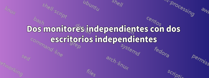 Dos monitores independientes con dos escritorios independientes