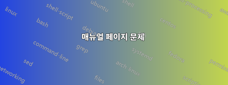 매뉴얼 페이지 문제