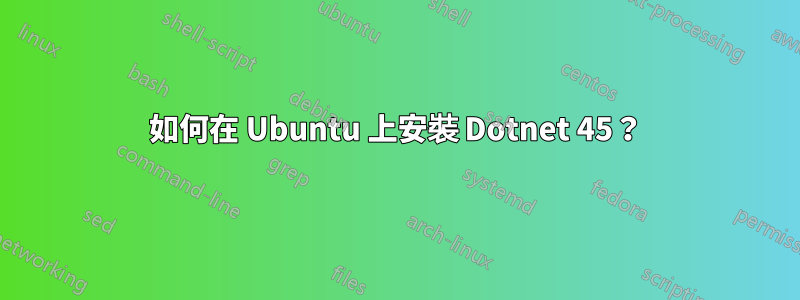如何在 Ubuntu 上安裝 Dotnet 45?