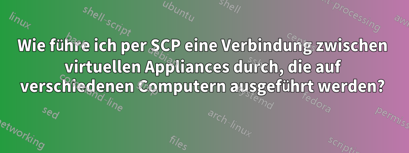 Wie führe ich per SCP eine Verbindung zwischen virtuellen Appliances durch, die auf verschiedenen Computern ausgeführt werden?