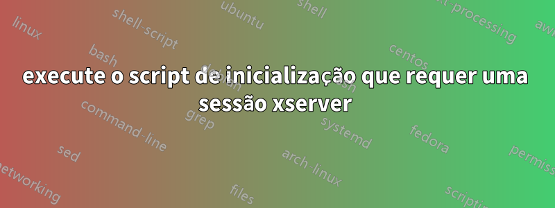 execute o script de inicialização que requer uma sessão xserver