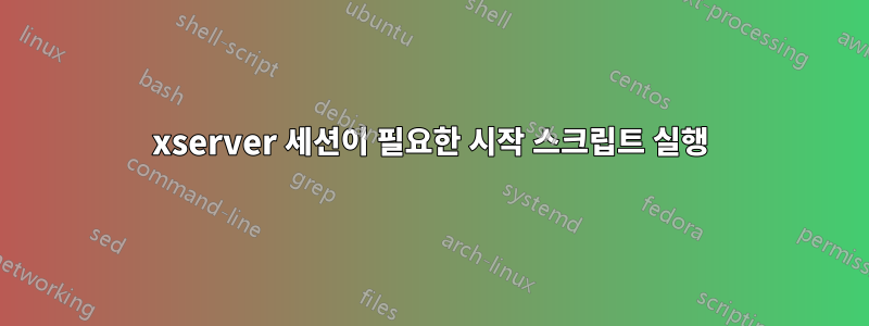 xserver 세션이 필요한 시작 스크립트 실행