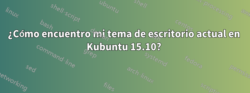 ¿Cómo encuentro mi tema de escritorio actual en Kubuntu 15.10?