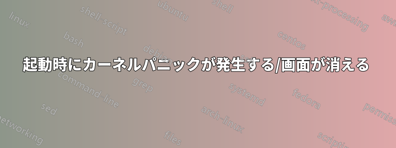 起動時にカーネルパニックが発生する/画面が消える