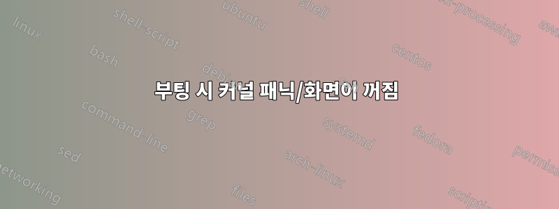 부팅 시 커널 패닉/화면이 꺼짐