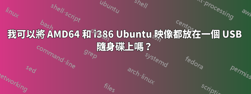 我可以將 AMD64 和 i386 Ubuntu 映像都放在一個 USB 隨身碟上嗎？