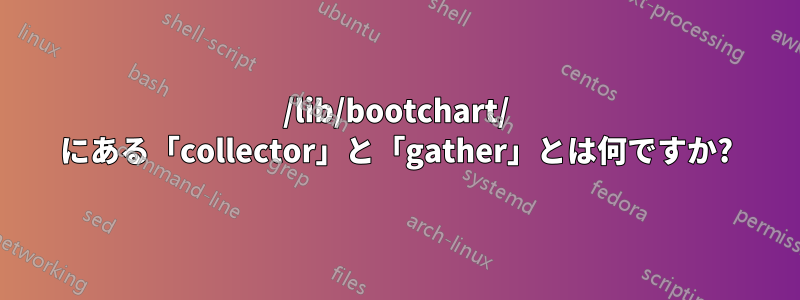 /lib/bootchart/ にある「collector」と「gather」とは何ですか?