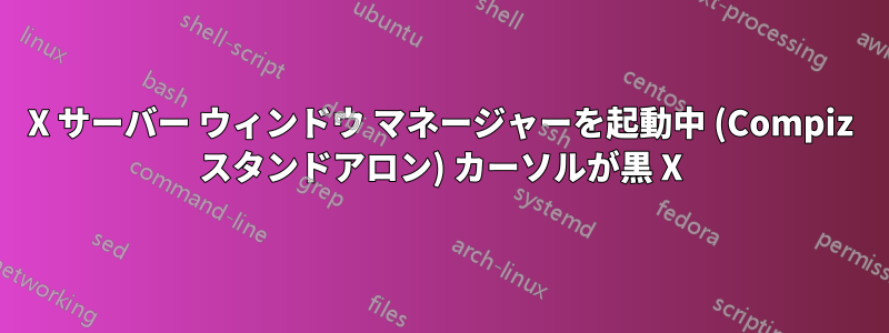 X サーバー ウィンドウ マネージャーを起動中 (Compiz スタンドアロン) カーソルが黒 X