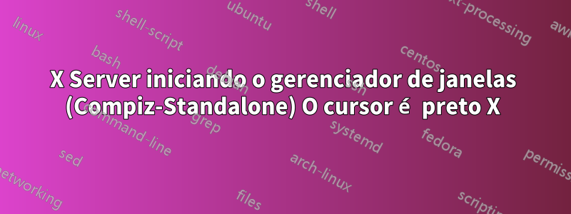 X Server iniciando o gerenciador de janelas (Compiz-Standalone) O cursor é preto X