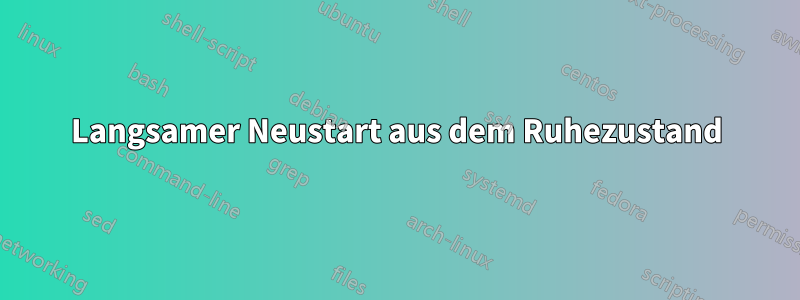 Langsamer Neustart aus dem Ruhezustand