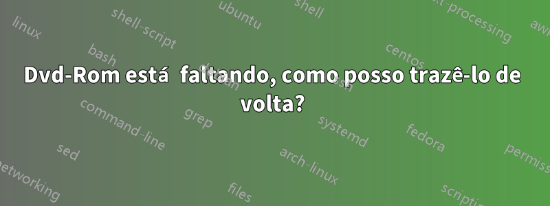 Dvd-Rom está faltando, como posso trazê-lo de volta?