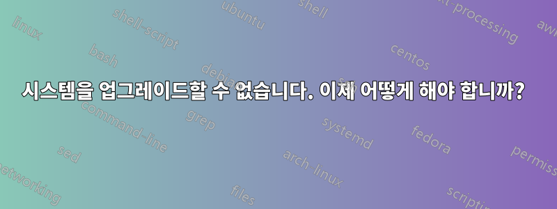 시스템을 업그레이드할 수 없습니다. 이제 어떻게 해야 합니까? 