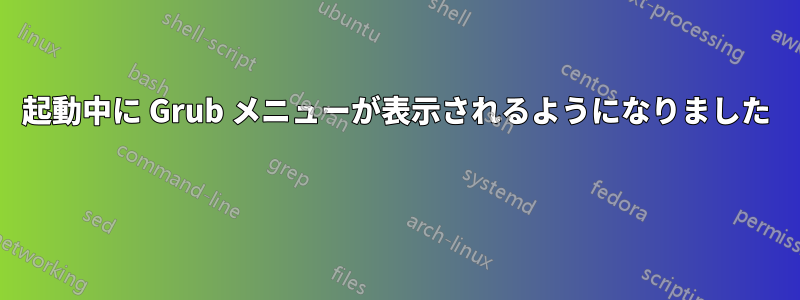 起動中に Grub メニューが表示されるようになりました 