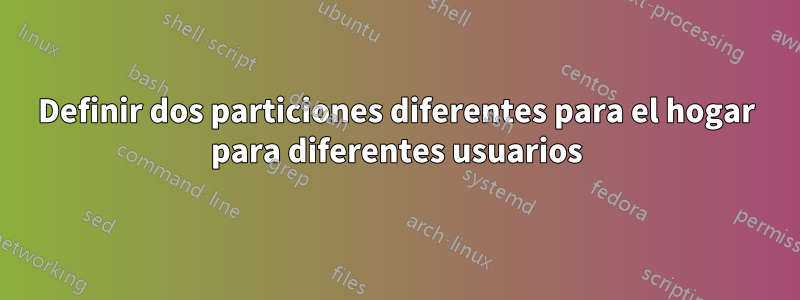 Definir dos particiones diferentes para el hogar para diferentes usuarios