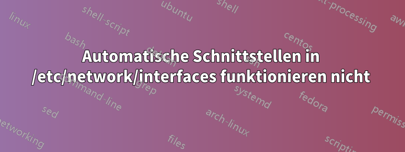 Automatische Schnittstellen in /etc/network/interfaces funktionieren nicht