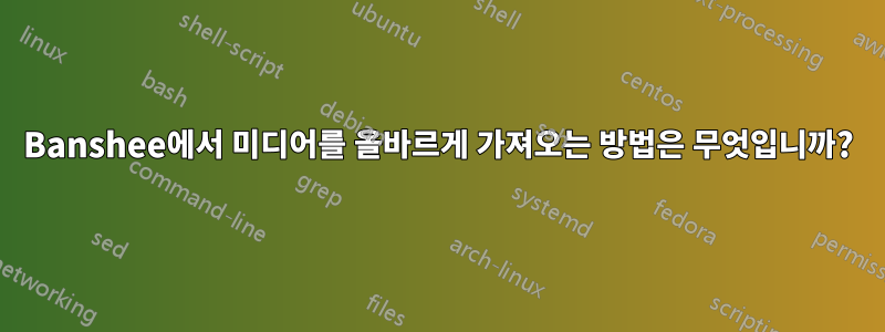 Banshee에서 미디어를 올바르게 가져오는 방법은 무엇입니까?