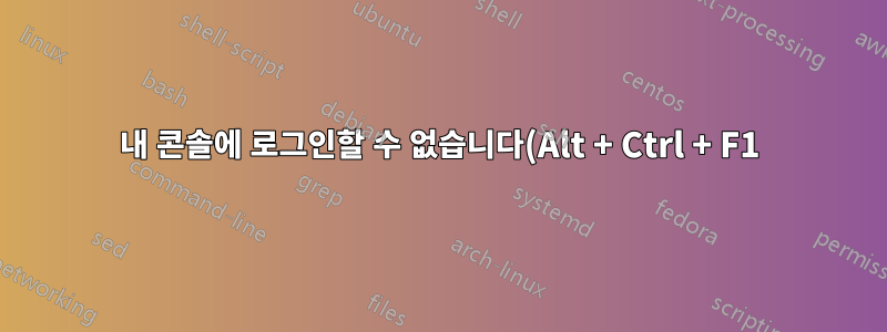 내 콘솔에 로그인할 수 없습니다(Alt + Ctrl + F1).
