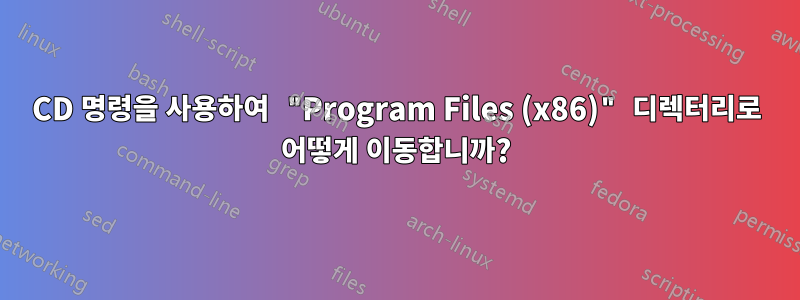 CD 명령을 사용하여 "Program Files (x86)" 디렉터리로 어떻게 이동합니까?