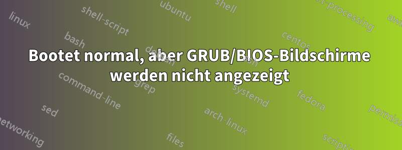 Bootet normal, aber GRUB/BIOS-Bildschirme werden nicht angezeigt