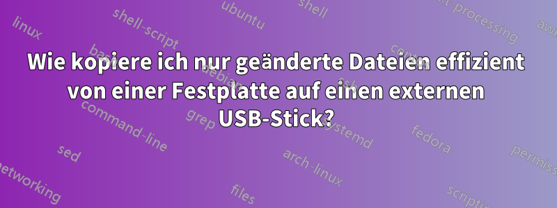 Wie kopiere ich nur geänderte Dateien effizient von einer Festplatte auf einen externen USB-Stick?