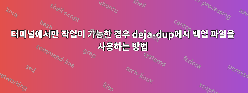 터미널에서만 작업이 가능한 경우 deja-dup에서 백업 파일을 사용하는 방법