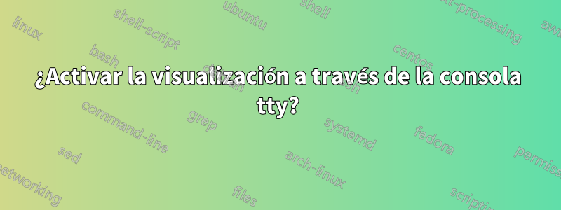 ¿Activar la visualización a través de la consola tty?