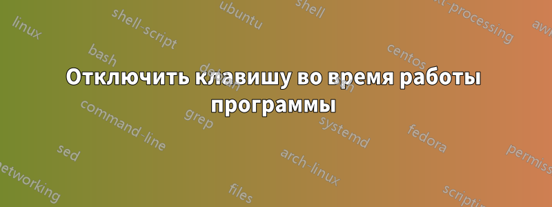 Отключить клавишу во время работы программы