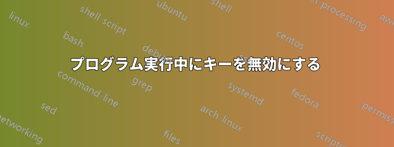 プログラム実行中にキーを無効にする