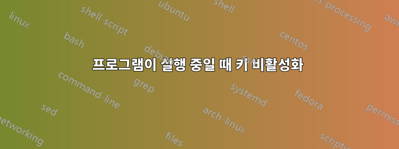 프로그램이 실행 중일 때 키 비활성화