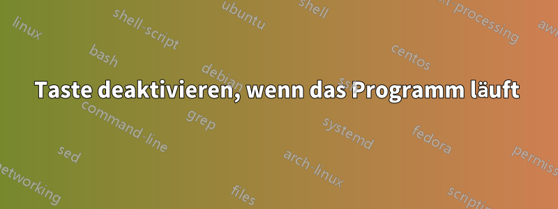 Taste deaktivieren, wenn das Programm läuft