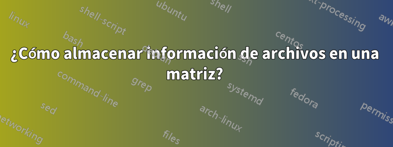 ¿Cómo almacenar información de archivos en una matriz?