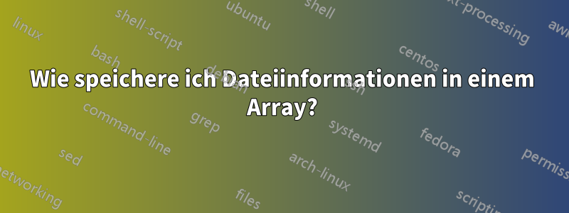 Wie speichere ich Dateiinformationen in einem Array?