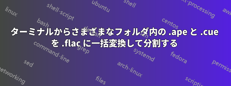 ターミナルからさまざまなフォルダ内の .ape と .cue を .flac に一括変換して分割する