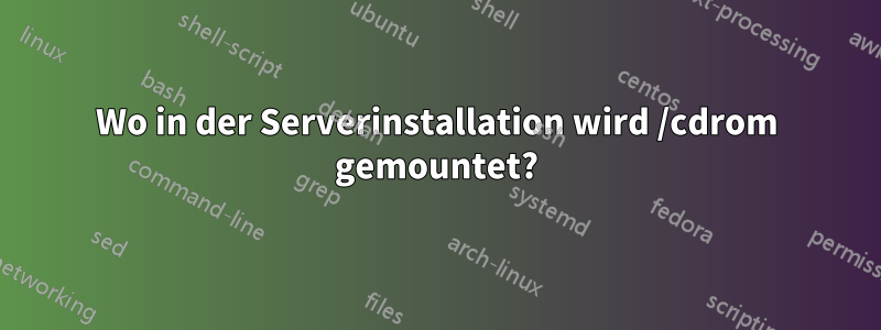 Wo in der Serverinstallation wird /cdrom gemountet?